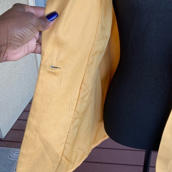 Talbots Yellow Linen‎ Padded Shoulder Blazer - Picture 5 of 14